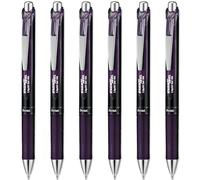 Pentel EnerGel XM Special Edition - BL77 A2 - Stylo à bille rétractable à encre gel liquide - 54 % recyclé (lot de 6, noir bordeaux)