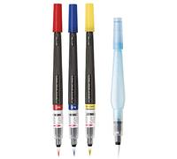 Pentel GFL Set de pinceaux Colour Brush & Aquash Water Brush gratuits pour illustration, aquarelle, manga, calligraphie, lettrage