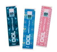 Pentel Hi-Polymer C205IB-2B Lot de 10 étuis de 40 mines pour porte-mines 0,5 mm, densité 2B (3 designs d'étuis inBlooom assortis)