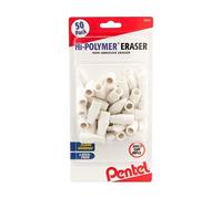 Pentel® Hi-Polymer® Lot de 50 capuchons gommes Blanc