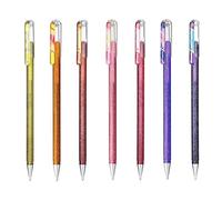 Pentel Hybrid K110 Dual Metallic Lot de 7 stylos à bille à encre gel liquide Couleurs chaudes