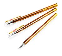 Pentel Hybrid K110 Lot de 3 stylos roller à gel liquide Doré métallisé Rouge métallisé Doré
