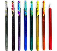 Pentel Hybrid K110 Lot de 8 stylos roller à encre gel liquide métallisée Couleurs assorties
