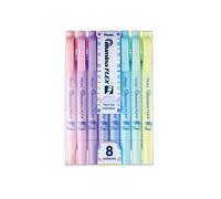 Pentel Illumina Flex SLW11 Lot de 8 surligneurs à double pointe, sans acide et résistant à la décoloration, séchage rapide, fournitures scolaires et de bureau