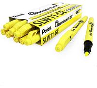 Pentel illumina Flex SLW11 Surligneur bi-pointe, Jaune, Lot de 10