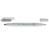 Pentel illumina Flex SLW11P Surligneur bi-pointe pastel, Gris, Lot de 10