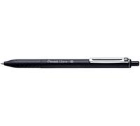 Pentel iZee BX470-A Lot de 12 stylos à bille rétractables avec clip en métal Noir Pointe large 1 mm
