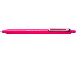 Pentel iZee BX470-P Lot de 12 stylos à bille rétractables avec clip en métal Rose Pointe large 1 mm