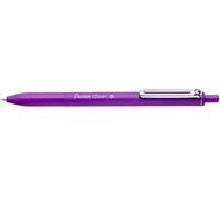 Pentel iZee BX470-V Lot de 12 stylos à bille rétractables avec clip en métal Violet Pointe large 1 mm