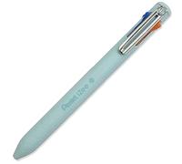Pentel iZee Stylo à bille 4 couleurs - Corps bleu ciel - Encre multicolore - Encre orange, rose, bleu ciel et violet - Stylo unique