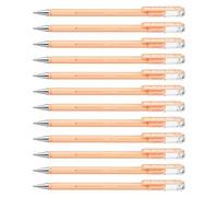 Pentel K108-P Hybrid Milky Lot de 12 Stylos Roller Encre Gel Pastel Orange x12