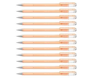 Pentel K108-P Hybrid Milky Lot de 12 Stylos Roller Encre Gel Pastel Orange x12
