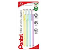 Pentel K108P Hybrid Milky roller gel couleurs pastel 4 pcs (vert, violet, jaune, bleu)