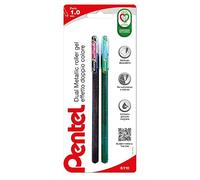 Pentel K110 Hybrid Dual Metallic 1 pièce Noir+Rouge Métallisé / 1 pc Vert+Bleu Métallique