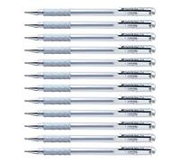 Pentel K118-Z Lot de 12 Rollers à encre gel 0,8 mm Argent