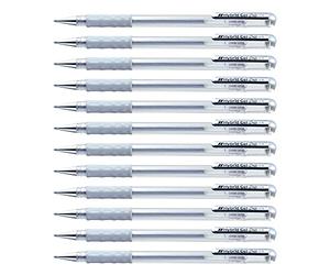 Pentel K118-Z Lot de 12 Rollers à encre gel 0,8 mm Argent