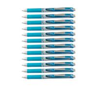 Pentel Lot de 12 BL77 EnerGel Roller gel rétractable séchage rapide pointe 0,7 mm Bleu Ciel