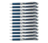 Pentel Lot de 12 Roller gel BL77 EnerGel rétractable séchage rapide pointe 0,7 mm Bleu Nuit
