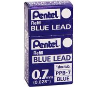Pentel Lot De 12 Etuis De 12 Mines Hi-Polymer, 0,7 Mm, Mines Bleues