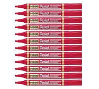 Pentel Lot de 12 Marqueur Permanent 2,3x 4,5mm Rouge