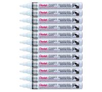 Pentel Lot De 12 Marqueurs Peinture Mmp10 Pointe Ogive 2,5 Mm Blanc