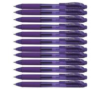 Pentel Lot De 12 Rollers Encre Gel Rétractable Energel X Bl107 Pointe 0,7 Mm Violet