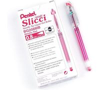 Pentel Lot De 12 Rollers Encre Gel Slicci Bg208, Rouge Métallisé