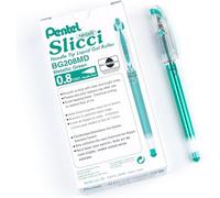 Pentel Lot De 12 Rollers Encre Gel Slicci Bg208, Vert Métallisé