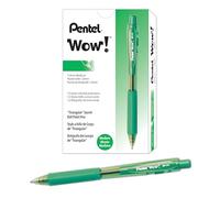 Pentel Lot de 12 Stylo-Bille Rétractable Corps Triangulaire Vert
