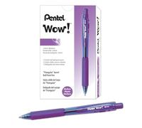 Pentel Lot de 12 Stylo-Bille Rétractable Corps Triangulaire Violet
