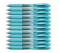 Pentel Lot De 12 Stylos Roller À Encre Gel Energel-X Bl107, Turquoise
