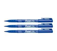 Pentel Lot De 3 Marqueurs Permanent Green-Label Nms50, Bleu