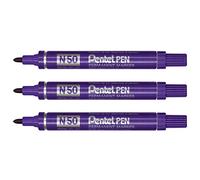 Pentel Pen N50 Lot de 12 Marqueurs permanents pointe conique moyenne, Violet