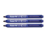 Pentel Marqueur permanent rétractable PEN NXS15 Corps fin Bleu Lot de 6