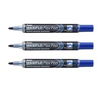 Pentel Lot De 3 Marqueurs Pour Tableau Blanc Maxiflo Flex-Feel, Bleu