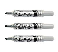 PENTEL Lot de 3 Marqueurs pour tableau blanc MAXIFLO MWL5M Noir