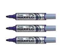 PENTEL Lot de 3 Marqueurs Tableau Blanc MAXIFLO MWL5M Pointe 2,5mm Violet