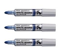 PENTEL Lot de 3 Marqueurs tableau blanc MAXIFLO MWL5W Pointe ultra large Bleu
