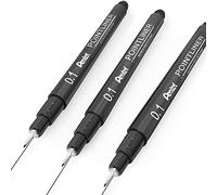 Pentel Lot de 3 stylos à pointe fine S20P - 0,1 mm - Encre noire