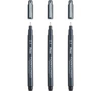 Pentel Lot de 3 stylos à pointe fine S20P pour dessin technique - 0,1 mm - Encre noire