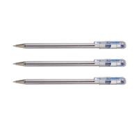 Pentel Lot De 3 Stylos Bille Superb Bk77 Pointe Moyenne Bleu
