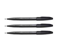 Pentel Lot De 3 Stylos Feutre Sign Pen S 520, Noir