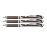 Pentel Lot De 3 Stylos Roller Encre Gel Energel Bl77, Sepia