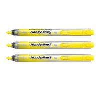 Pentel Lot de 3 Surligneurs Handy-Line S Rétractable/Rechargeable Jaune Fine Pointe Jaune Marqueur