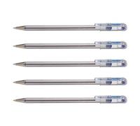Pentel Lot De 5 Stylos Bille Superb Bk77 Pointe Moyenne Bleu
