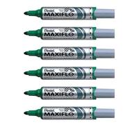 PENTEL Lot de 6 Marqueurs pour tableau blanc MAXIFLO MWL5M Vert