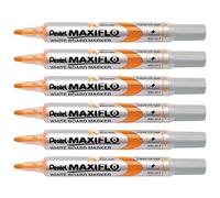 PENTEL Lot de 6 Marqueurs tableaux blancs MAXIFLO, Pointe conique, 4,0 mm, Orange