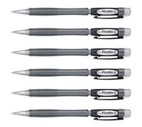 Pentel Lot De 6 Porte-Mines Rechargeable 0,5 Mm Fiesta Ax105 Transparent Noir