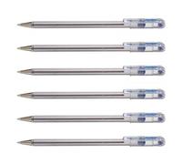 Pentel Lot De 6 Stylos Bille Superb Bk77 Pointe Moyenne Bleu