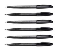Pentel Lot De 6 Stylos Feutre Sign Pen S 520, Noir